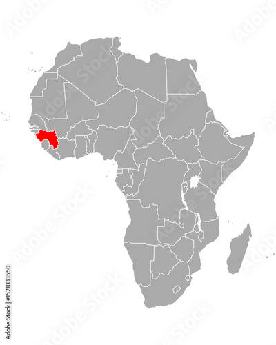 Karte von Guinea in Afrika