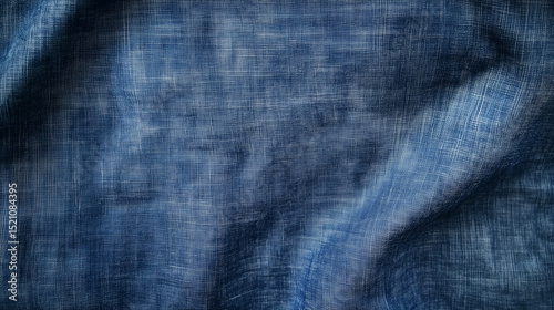 Linen fabric wallpaper, denim color