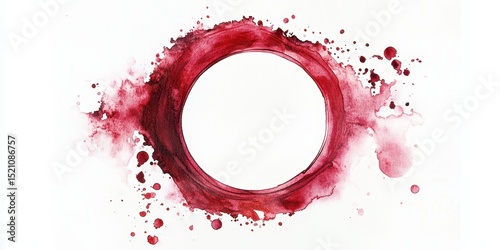 Wine Mark. Red Vine Stain Texture on Isolated White Background