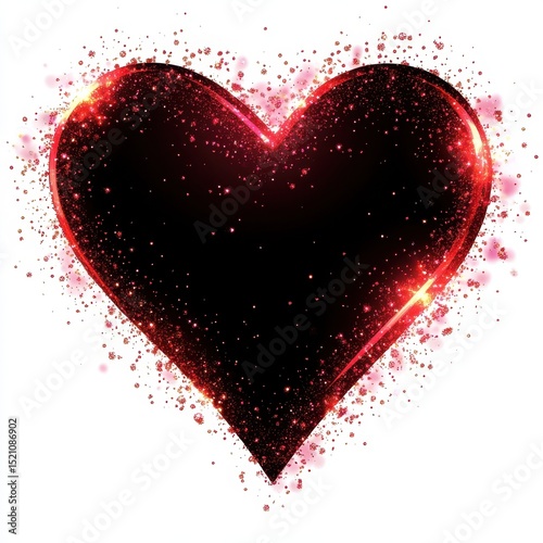 Wink Heart. Glistening Heart Frame with Sparkles and Shiny Symbols