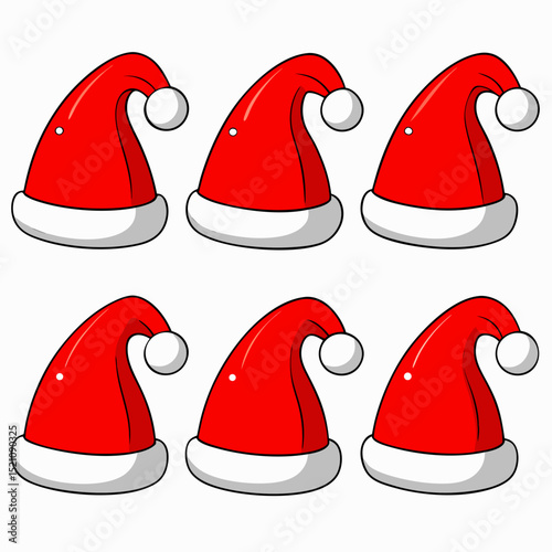 icon red santa hat vector illustration