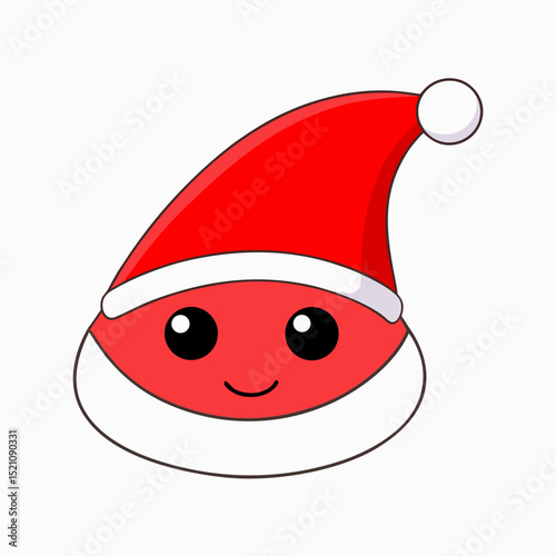 icon red santa hat vector illustration