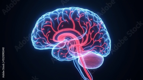 Brain vascular technology art map