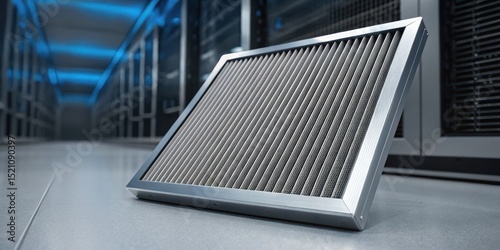 Wallpaper Mural Furnace Filter concept. Air filter in a modern data center with blue lighting. Torontodigital.ca
