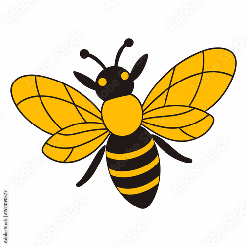 icon bee silhouette vector illustration