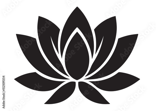 lotus flowar logo silhouette vector, nelumbo nucifera logo icon silhouette, black lotus flowar logo silhouette illustration, lotus blossoms flower vector logo silhouette design on white background 