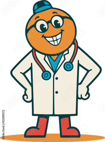 Mascot of cute medical character, doctor character. 