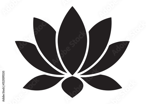 lotus flowar logo silhouette vector, nelumbo nucifera logo icon silhouette, black lotus flowar logo silhouette illustration, lotus blossoms flower vector logo silhouette design on white background 