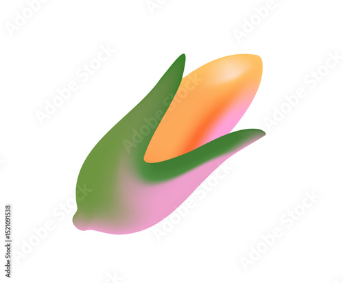 Icon of ear of corn. Maize cob in gradient style. Natural grains, organic vegetable. Agriculture crop, farming harvest. Farm food, healthy eating. Flat isolated vector illustration on white background