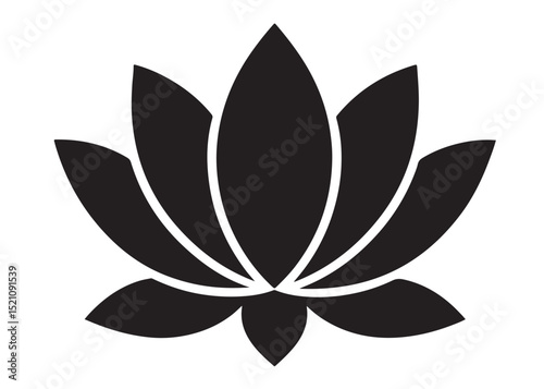 lotus flowar logo silhouette vector, nelumbo nucifera logo icon silhouette, black lotus flowar logo silhouette illustration, lotus blossoms flower vector logo silhouette design on white background 