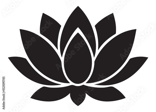 lotus flowar logo silhouette vector, nelumbo nucifera logo icon silhouette, black lotus flowar logo silhouette illustration, lotus blossoms flower vector logo silhouette design on white background 
