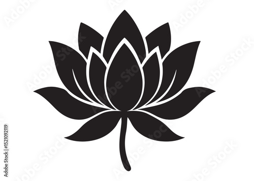 lotus flowar logo silhouette vector, nelumbo nucifera logo icon silhouette, black lotus flowar logo silhouette illustration, lotus blossoms flower vector logo silhouette design on white background 