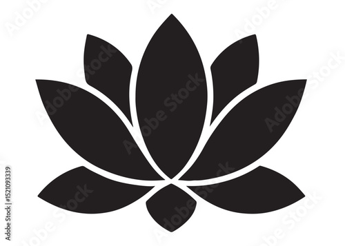 lotus flowar logo silhouette vector, nelumbo nucifera logo icon silhouette, black lotus flowar logo silhouette illustration, lotus blossoms flower vector logo silhouette design on white background 