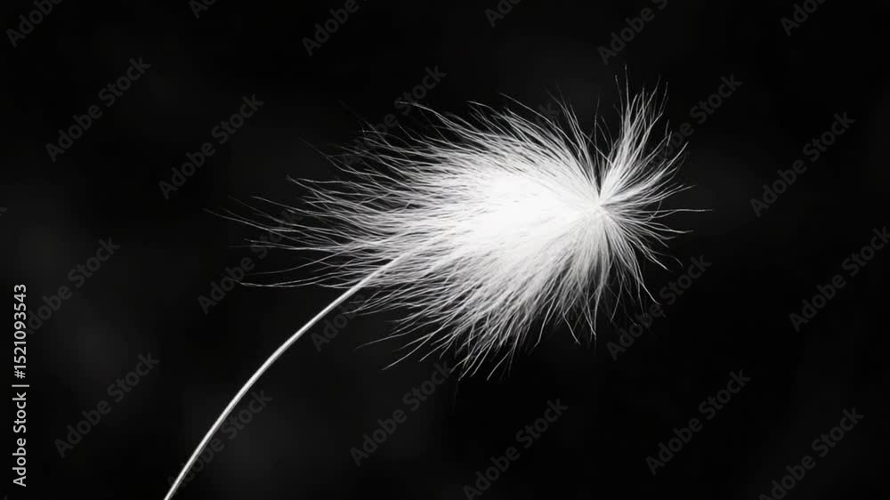 Delicate white feather floating gracefully against a dark background, symbolizing lightness and freedom