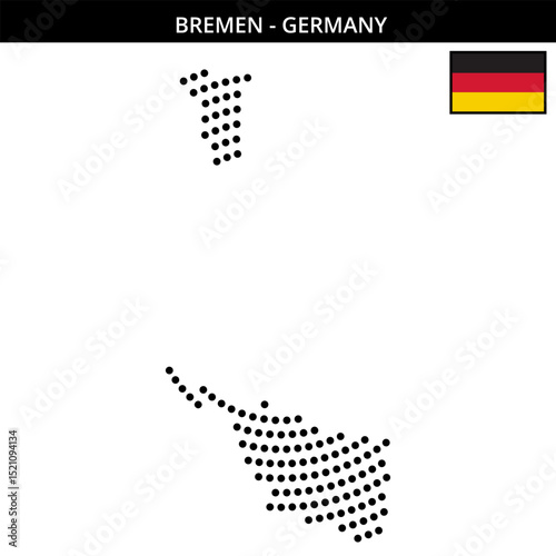Big circular dotted map of bremen in Germany