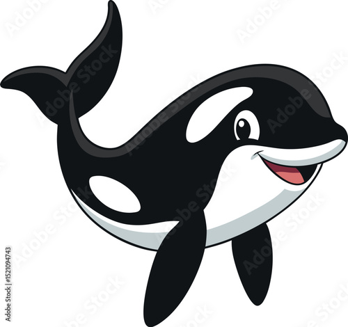 Orca Killer Whale on White Background Illustration