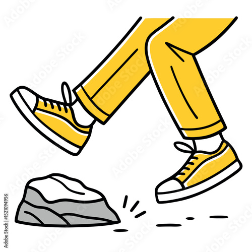 Person About to Trip on a Rock