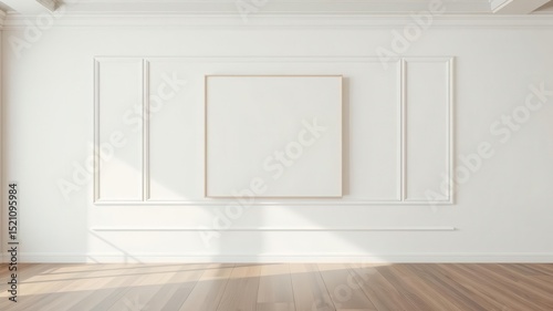 Empty room with a blank wall art mockup for showcasing customizable designs, design, modern, template