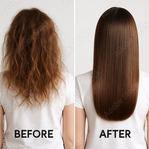 Wallpaper Mural Transformation of frizzy hair to smooth and sleek style in a salon setting Torontodigital.ca