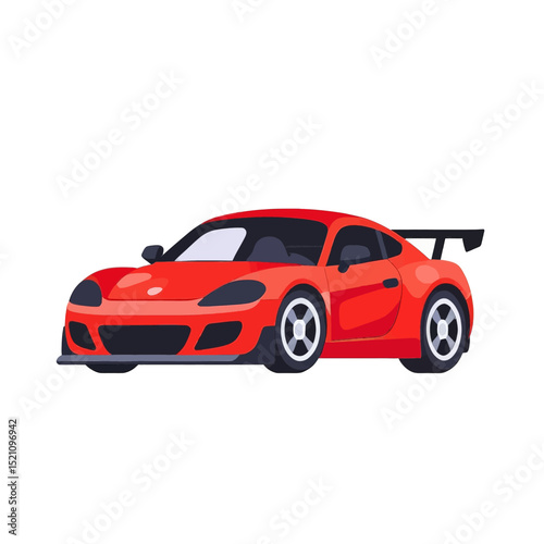 Red-Sports-Car-Racing-Vector-Illustration