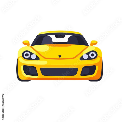 Yellow-Sports-Car-Illustration-Vector-Icon