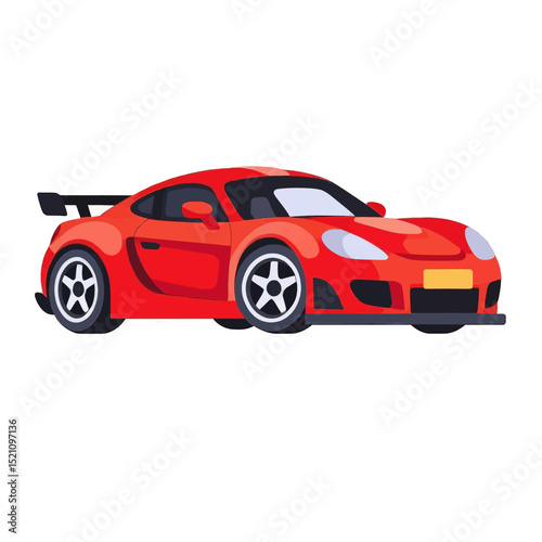 Red-Sports-Car-Racing-Vector-Illustration