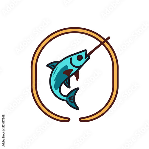 Fishing-Cartoon-Marlin-Fish-Catching-Illustration