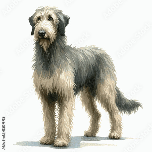 Noble Wildwind Wash dog Irish Wolfhound isolated watercolor vector illustration svg