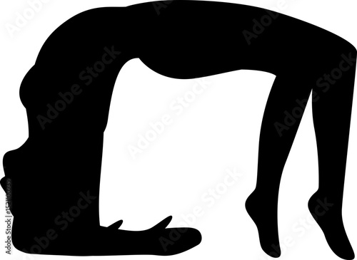 girl woman yoga posture silhouette vector