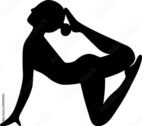 girl woman yoga posture silhouette vector