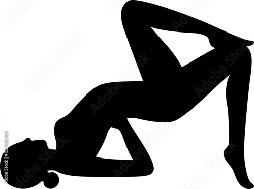 girl woman yoga posture silhouette vector