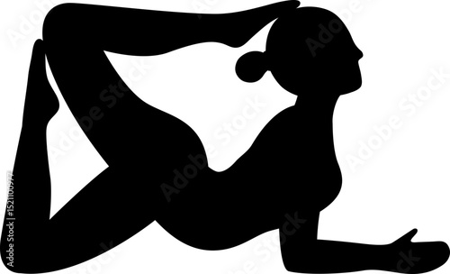 girl woman yoga posture silhouette vector