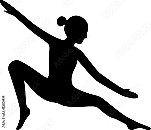 girl woman yoga posture silhouette vector