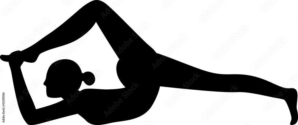 Fototapeta premium girl woman yoga posture silhouette vector