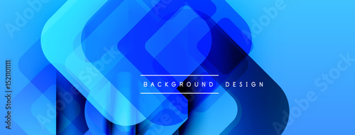 Abstract blue layers create dynamic visual effect. Modern design suitable for backgrounds, presentations, digital art.
