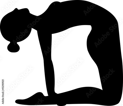 girl woman yoga posture silhouette vector