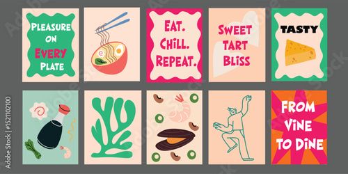 Modern restaurant banner for summer, showcasing ripe tomatoes, broccoli, avocado, pineapple, and granat. Includes catchy food slogans and fresh color palette. Great for food branding, cafe ads, season