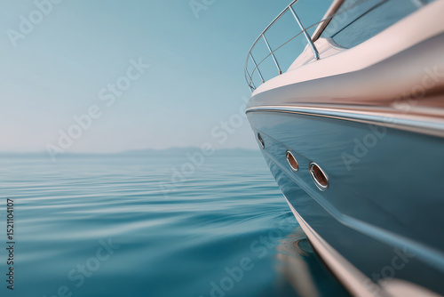 luxurious yacht featuring elegant lines and intricate details set against clean background