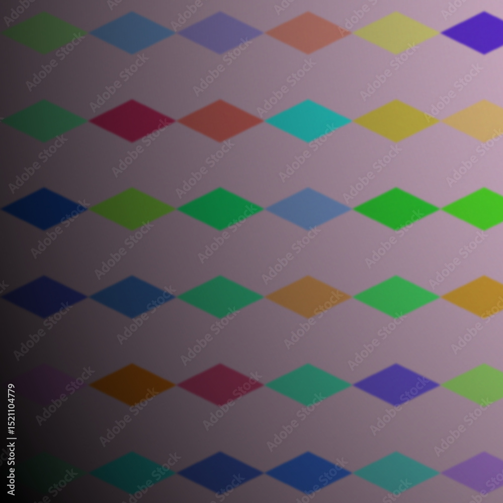 Obraz premium Colorful Diamond Pattern Against a Soft Pink Background with a Vignette Effect.