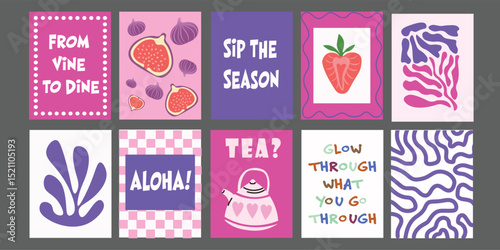 Summer Food Promo Banner for Cafés and Restaurants.  Summer-themed food banner for restaurant use, featuring juicy tomatoes, broccoli, pomegranate, and pineapple