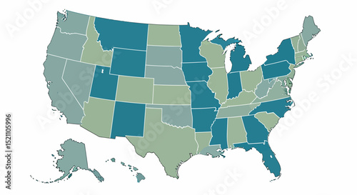 Detailed Political Map of the United States of America