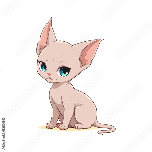Cute Baby Sphynx Cat Clipart 08