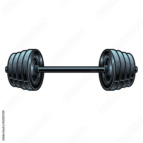 illustration of a gym barbell with premium quality design vector