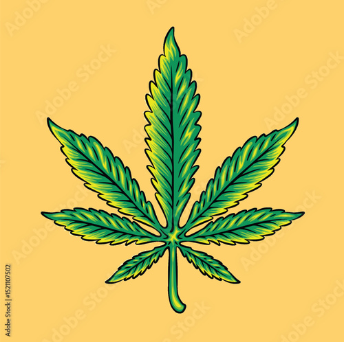 Marijuana leaf design with cartoon style vector illustration