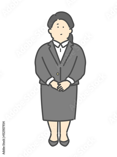 スーツ姿の若い女性　ビジネスパーソンのイラスト