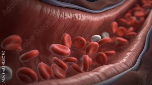 3D Animation of Red Blood Cells Traveling Through a Human Vein – Scientific Visual