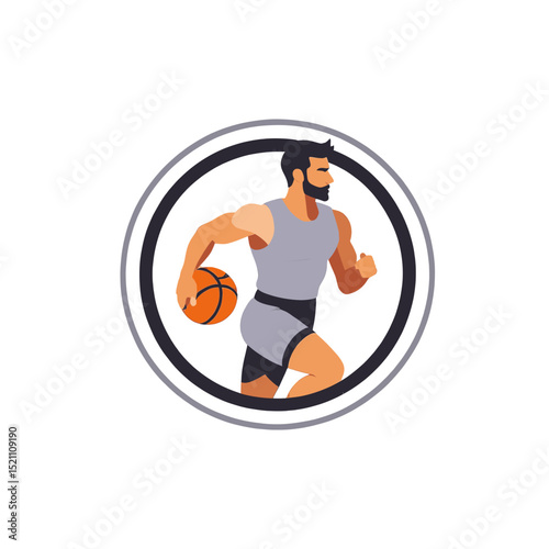 Basketball-Player-Running-With-Ball-Vector-Illustration