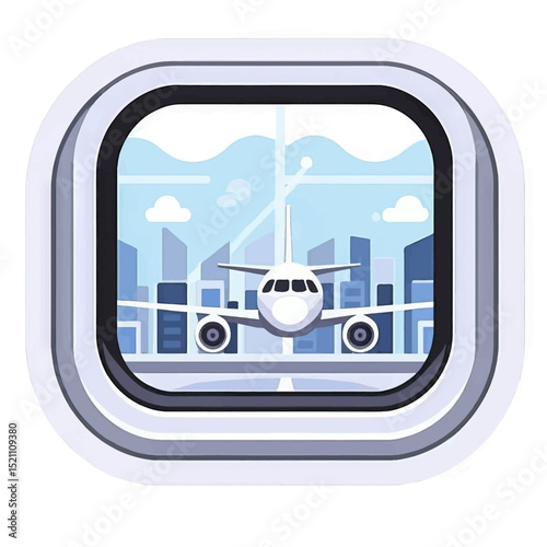 Airplane-Window-View-Cityscape-TravelIllustration