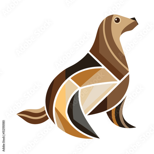 Sea Lion Logo Concept – Geometric Minimal Vector