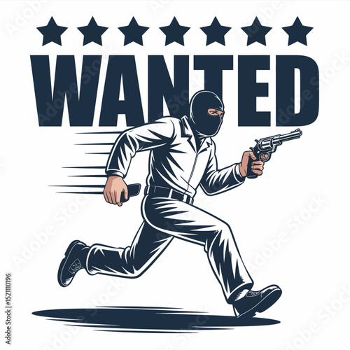 Wanted Criminal Running Design